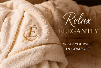Plush ivory terry robe