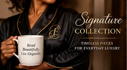 Luxury black robe and reading mug