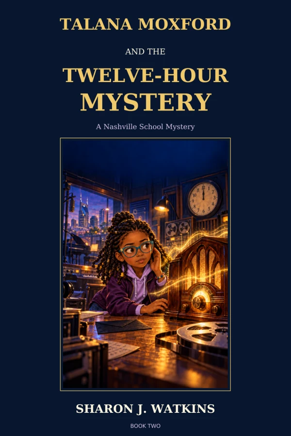 Talana Moxford and the Twelve-Hour Mystery book cover by Sharon J. Watkins